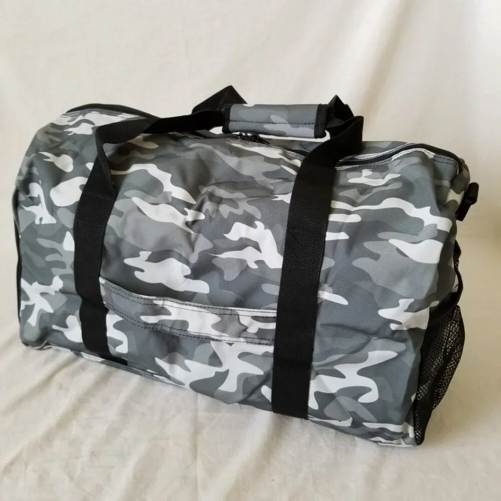 NEW! Lightweight Duffel Tote with Camo Design, Shoe Storage & Shoulder Strap